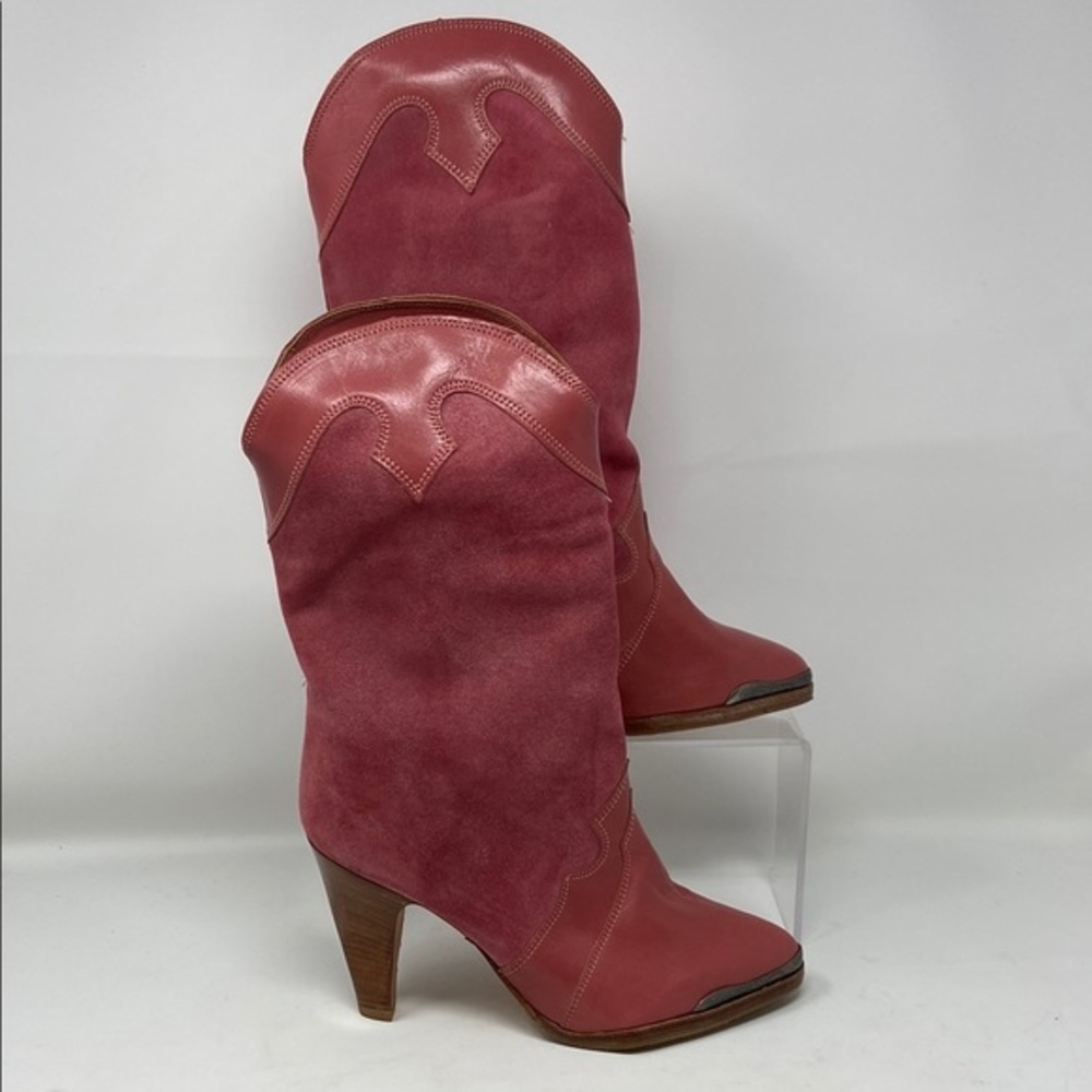 Vintage 80’s Zodiac Red Western Heeled Boots SZ 7.5